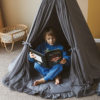 Grey Fairy Teepee For Kids with Tulle - Image 2